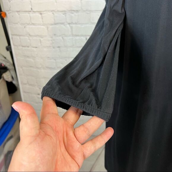 See by Chloe Black Modal Knit Neck Trim Dress size 6 - Picture 4 of 11